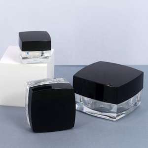 Pot carré à double paroi en PP avec couvercle à vis recyclable en plastique pour crème contour des yeux, poudre libre et emballage cosmétique - Product Image 3