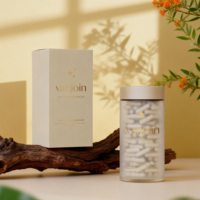 Bocaux en verre givré pour compléments alimentaires sains, 110 ml, 150 ml, 180 ml, 250 ml, compléments alimentaires pour l'intestin, capsules de probiotiques, avec couvercle et boîte