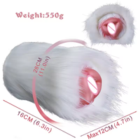 GEEBA Animal Chien Masturbation Masculine avec Fourrure Masturbateurs Silicone Réaliste Vagin Chatte Poupée Sexuelle pour Homme Adultes Jouet Sexuel en Peluche