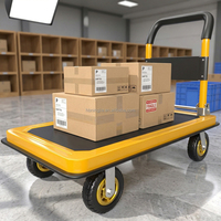 Chariot de transport portable à double poutre pour tracteur, plateau à 4 roues 90*60 500kg, chariot de transport domestique pliable en acier, conception OEM