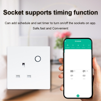 CNSKOU Prises intelligentes fabriquées en usine Télécommande Panneau en cristal Alexa Google Home Tuya Normes UK/EU 13A Max Courant Bon prix