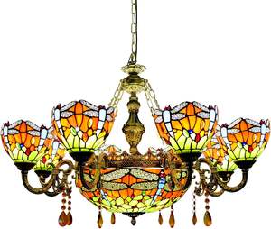 Vitray <span class=keywords><strong>Tiffany</strong></span> avize kolye hafif zincir ayarlanabilir viktorya oturma yemek odası otel için aydınlatma armatürleri asmak - Product Image 1