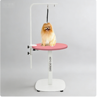 Table de toilettage compacte HEDYS GROOMING réglable en hauteur avec support de laisse pour chiens, en acier et contreplaqué, 19,95 kg, 220 V, pour usage domestique ou en salon de toilettage.