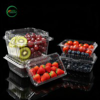 Flash Crystal Clear Wegwerp PET Plastic Fruitdoos Ademende Clamshell Verpakking voor Salade en Champignons