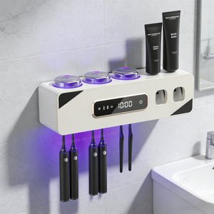 Stérilisateurs de brosses à dents <span class=keywords><strong>électrique</strong></span>s intelligents tout-en-un, stérilisation profonde, séchage rapide, support de brosses à dents avec double distributeur de dentifrice - Product Image 1