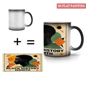 Taza de Regalo Personalizada, Negra Esmerilada, 11 oz, Cerámica, Sensible al Calor, Taza Blanca para Aniversario de Empresa - Product Image 4