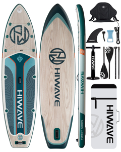 โรงงาน OEM ขายส่ง บอร์ดยืนพายแบบเป่าลมขนาด 11'*34"*6" สำหรับตกปลา รุ่น HW05 ดีไซน์กะทัดรัด พกพาสะดวก ใส่ในรถได้ - Product Image 1