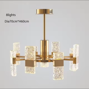 Nordic Hotel Living Room <b>Bedroom</b> Hanging Modern Gold Brass Led Crystal <b>Chandelier</b> Pendant <b>Light</b> - Product Image 4
