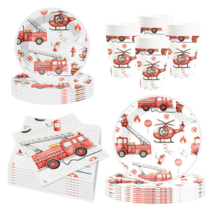 Ensemble de vaisselle jetable en papier DAMAI pour fête d'anniversaire, 350 g/m², ensemble complet de haute qualité avec assiettes, serviettes et gobelets - Product Image 3