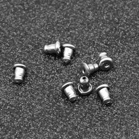 100 pcs/lot Anti-perte en acier inoxydable insérer balle bouchon d'oreille bouchons arrière pour bricolage boucles d'oreilles bijoux résultats accessoires