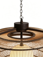 Luminaire sur mesure, grand lampadaire en rotin tissé, style japonais moderne, lustre pour hôtel, restaurant, villa, décoration