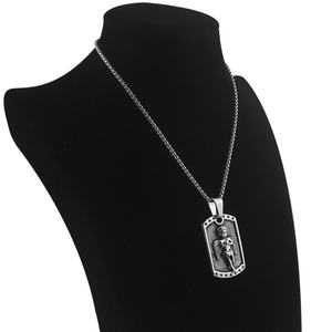 Collar con Colgante de Cupido, Acero Inoxidable, Joyería Religiosa Cristiana, Medalla Ovalada, Colgante de Ángel Orando, para Mujeres y Hombres - Product Image 6