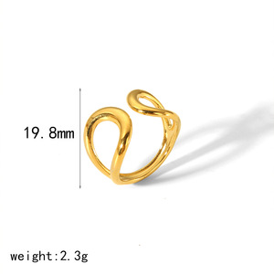 European American Style Open <b>Ring</b> Women Adjustable Stainless Steel 18k Gold Plated Fashion Retro Colorfast <b>Titanium</b> Steel - Product Image 4