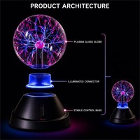 Lampu Bola Plasma Kustom dengan Bentuk Hati Bulat, Berbagai Ukuran, dan Layar Sentuh Reaktif Suara untuk Acara