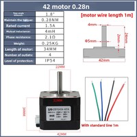 Motor paso a paso híbrido de 2 fases 42BYG34-401A, par de torsión 0.28N, mesa deslizante con husillo de acero, máquina de grabado, impresora 3D, longitud 34MM
