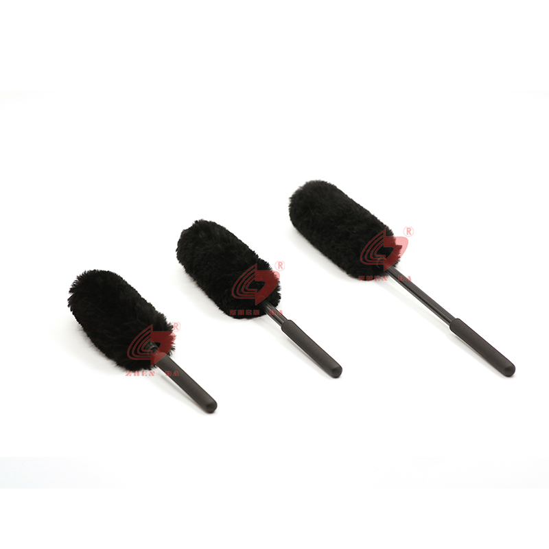 Soft Bristle Car Wheel Detailing Brush Black 3 Pieces Set