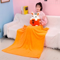 Couette fruits en peluche super douce 2 en 1 avec logo personnalisable pour enfants sieste canapé coussin climatisation couverture PP coton pour anniversaire