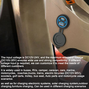 <span class=keywords><strong>Chargeur</strong></span> double USB intégré étanche <span class=keywords><strong>12V</strong></span> 24V à charge rapide pour bus, bateau, <span class=keywords><strong>camping</strong></span>-<span class=keywords><strong>car</strong></span> - Product Image 5