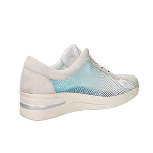 Sneakers Morbide da Donna Cinzia, Bianche e Azzurre, con Tomaia in Rete, per Uso Casual - Product Image 4