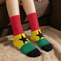 Chaussettes courtes pour adultes personnalisées avec drapeau du Ghana, chaussettes mi-mollet extensibles et douces pour la maison, le bureau, la salle de sport, la marche en plein air, cadeau
