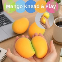 Jouet anti-stress réaliste en TPR en forme de mangue, jouet sensoriel souple à presser pour le jeu d'imitation