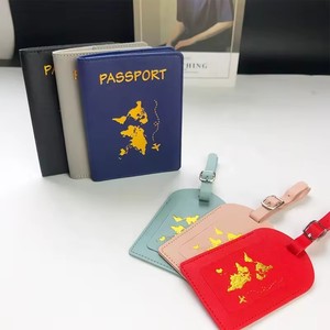 Set Personalizzato di Etichetta per Bagagli con Logo Dorato e Porta Passaporto <span class=keywords><strong>in</strong></span> <span class=keywords><strong>Pelle</strong></span> PU - Product Image 2