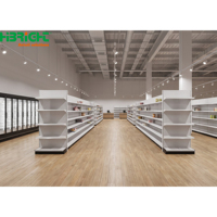 Étagères de supermarché double face pour l'affichage des produits en magasin d'alimentation