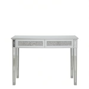 Mesa Consola Moderna Plateada de 106x38x76cm con Espejo, Mueble para Sala de Estar D0100XUUBQA - Product Image 1