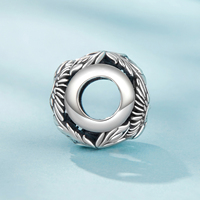 Breloque antique en argent plaqué avec motif phénix, style vintage, pour cadeau unisexe