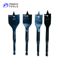 10pcs Tri-Point Heavy Duty Shank Flat Wood Spade Drill Set pour le forage du bois