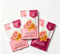 Sachets refermables à petite taille avec ligne de déchirement, sacs en plastique imprimés sur mesure, sachets en aluminium avec pelliculage mat pour le miel