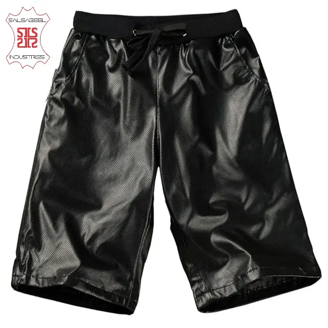 Wholesale black /gold/green leather cargo shorts/Office wear shorts for women cheap price
