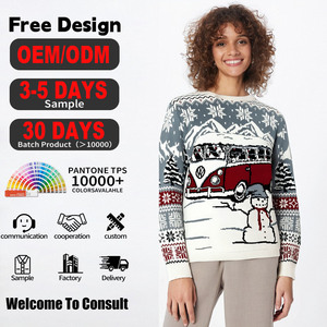 Custom Jacquard Knitted Pullover Matching Ugly <strong>Christmas</strong> Sweater <strong>Family</strong> Knitwear Woman Xmas <strong>Jumper</strong> for Couple - Product Image 6