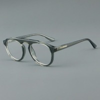 Montures de lunettes optiques sur ordonnance surdimensionnées en acétate à dessus plat, patchwork, CP, cellulose solide