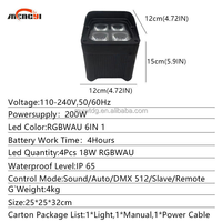Lampu MengYi 4*18W DMX512 dengan WiFi dan Lampu LED RGBWA+UV untuk Pesta DJ