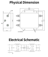 Filtre EMI amélioré YB21F2 50A, filtre de ligne électrique haute performance à double étage, monophasé 115V/250V, certifié CE