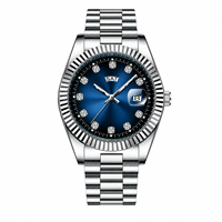 Montre à quartz pour homme de luxe OEM, acier inoxydable bicolore, lunette cannelée, logo personnalisé, montre d'affaires, Montre Homme De Luxe