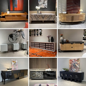 OKF Mobile da Pranzo Pieghevole <span class=keywords><strong>in</strong></span> <span class=keywords><strong>Legno</strong></span> Massello, Design Moderno e Minimalista di Lusso, 4 Cassetti per Salotti di Alta Gamma - Product Image 6