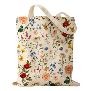 Youmigift Custom Floral Sublimation Shopping Logo Colorful Foldable Reuseable Mens Uv Technology Cotton Tote <b>Canvas</b> Bag - Product Image 1