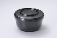 Bol à riz Unagi noir en mélamine de style japonais avec couvercle – Vaisselle polyvalente pour soupes et riz de restaurant – Offre spéciale