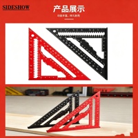 Règle triangulaire en alliage d'aluminium de 7 pouces, outil triangulaire à 45/90 degrés, règle à angle droit, outils de mesure pour la menuiserie