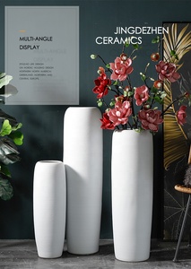 Jarrón de porcelana moderno para mesa y suelo, florero de cerámica para boda, decoración para el hogar, jarrón cilíndrico - Product Image 5