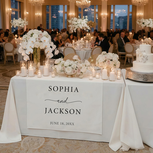 <span class=keywords><strong>Runner</strong></span> da Tavolo Personalizzato per Matrimonio con Nomi degli Sposi, Striscione in Lino Personalizzato per Cerimonia, Decorazione per Tavoli degli Sposi - Product Image 2