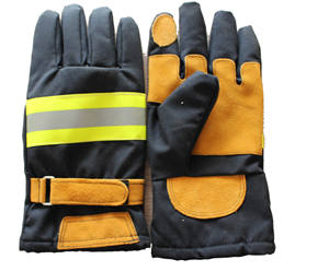 4 capas CE <span class=keywords><strong>EN</strong></span> 659 Guante de bombero contra incendios Guante de seguridad de Palma de cuero de <span class=keywords><strong>vaca</strong></span> Guante ignífugo de bombero - Product Image 2