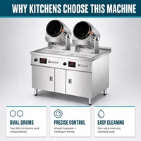 Machine de cuisson intelligente commerciale, robot de cuisine, machine à wok à agitation électromagnétique pour hôtel et restaurant