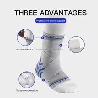 Attelle de soutien de cheville à compression élastique réglable Bandage de protection de forme physique confortable pour la course à pied et le cyclisme