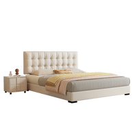 Lit à sommier tapissé en cuir, taille king, avec cadre en plastique moderne, durable et populaire, neuf, avec garantie de 3 à 5 ans