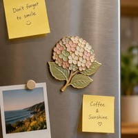 Aimant de réfrigérateur personnalisé en métal floral, aimant en émail dur avec fleurs, papillons, jardin, souvenir, avec logo, emballage cadeau
