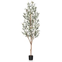 Vente en gros d'oliviers artificiels Bonsaï en plastique Petit pot en faux olivier pour la décoration intérieure du bureau à domicile