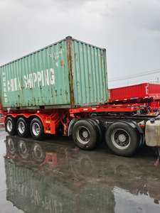 2-Achs-Stahlcontainer-Sattelauflieger 30 Tonnen 20ft 40ft 45ft Flachbettanhänger mit Doppelbremsanlage für Logistik an Ivoorküsten-Ports - Product Image 3